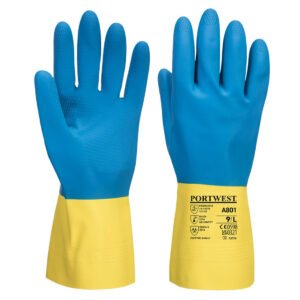 Mănuși Protecție Latex Dublu Chem 300 - Gamă Protecție Mâini - Marca Portwest A801