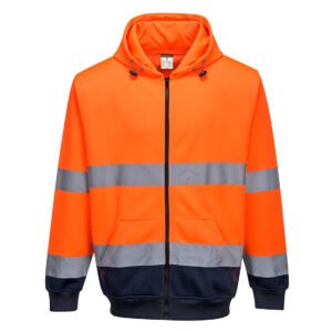 Sweat Hi-Vis bicolore zippé à capuche - Portwest B317