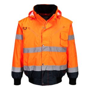 Geacă Bomber de Protecție Hi-Vis 3-în-1 Contrast - Gamă Vizibilitate Ridicată - Marca Portwest C465