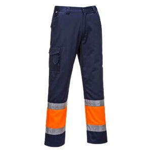 Pantaloni de Serviciu Portwest Hi-Vis Contrast Clasa 1 – Vizibilitate Ridicată – Portwest E049