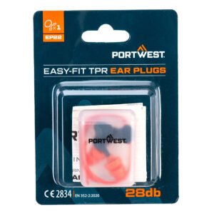 Dopuri de Urechi Reutilizabile TPR cu Fir Easy Fit - Protecția Auditivă - Portwest EP22, Orange