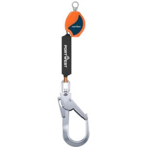 Linie de Viață Retractabilă 2m, 140kg - Protecția pentru Lucrul la Înălțime - Marca Portwest FP80, Orange/Black