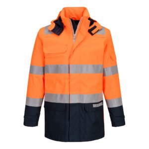 Jachetă Bizflame Rain+ Hi-Vis Multi-Norm Contrast FR - Protecție Ignifugă Multi-Norm - Marca Portwest FR605
