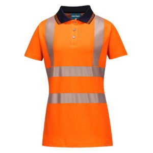 Tricou Polo Profesional Hi-Vis pentru Femei Cotton Comfort Pro - Gamă Vizibilitate Ridicată - Marca Portwest LW72
