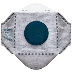 Masque EAGLE Respiratoire FFP2 3 plis fibre de carbone, avec valve (Paquet de 10 pièces) - Portwest P292WHR
