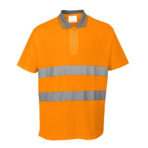 Tricou Polo Hi-Vis Cotton Comfort S/S - Vizibilitate Ridicată - Marca Portwest S171