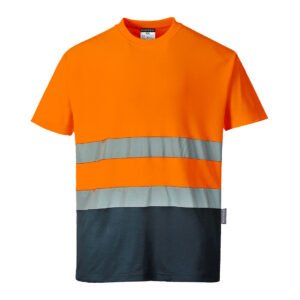 Tricou Portwest Hi-Vis Cotton Comfort Contrast, Mânecă Scurtă - Vizibilitate Ridicată - Portwest S173