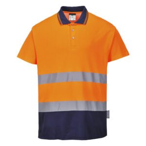 Tricou Polo Hi-Vis Bicolor din Bumbac Confort - Gama Vizibilitate Ridicată - Marca Portwest S174