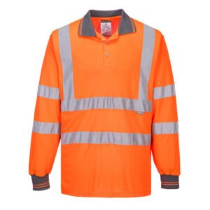 Tricou Polo Hi-Vis Mânecă Lungă - Gama Vizibilitate Ridicată - Marca Portwest S277