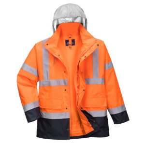 Jachetă Trafic Contrast Hi-Vis 4-în-1 - Vizibilitate Ridicată - Portwest S471